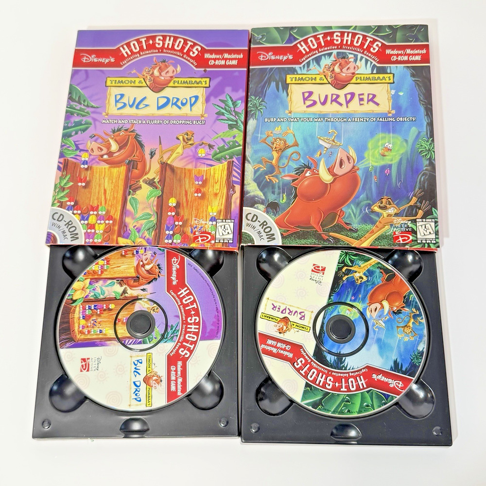 Disney's Hot Shots: Timon & Pumbaa's Burper & Bug Drop CD-ROM Mac & PC